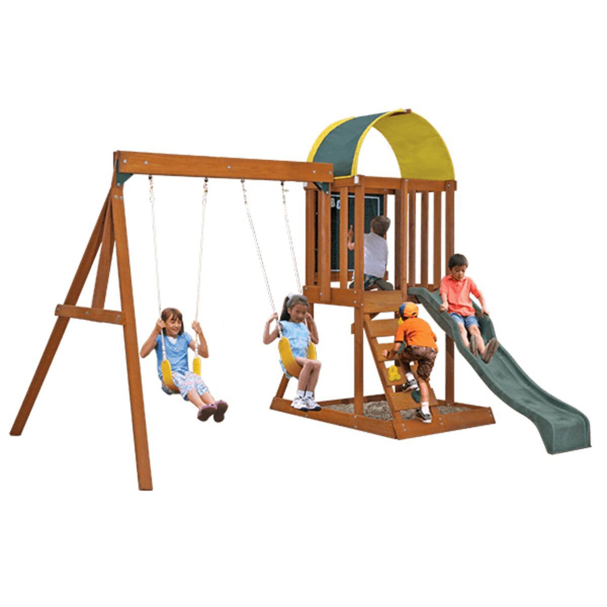 Kidkraft Aire de jeux avec toboggan - Bois - H2,41m - AINSLEY 