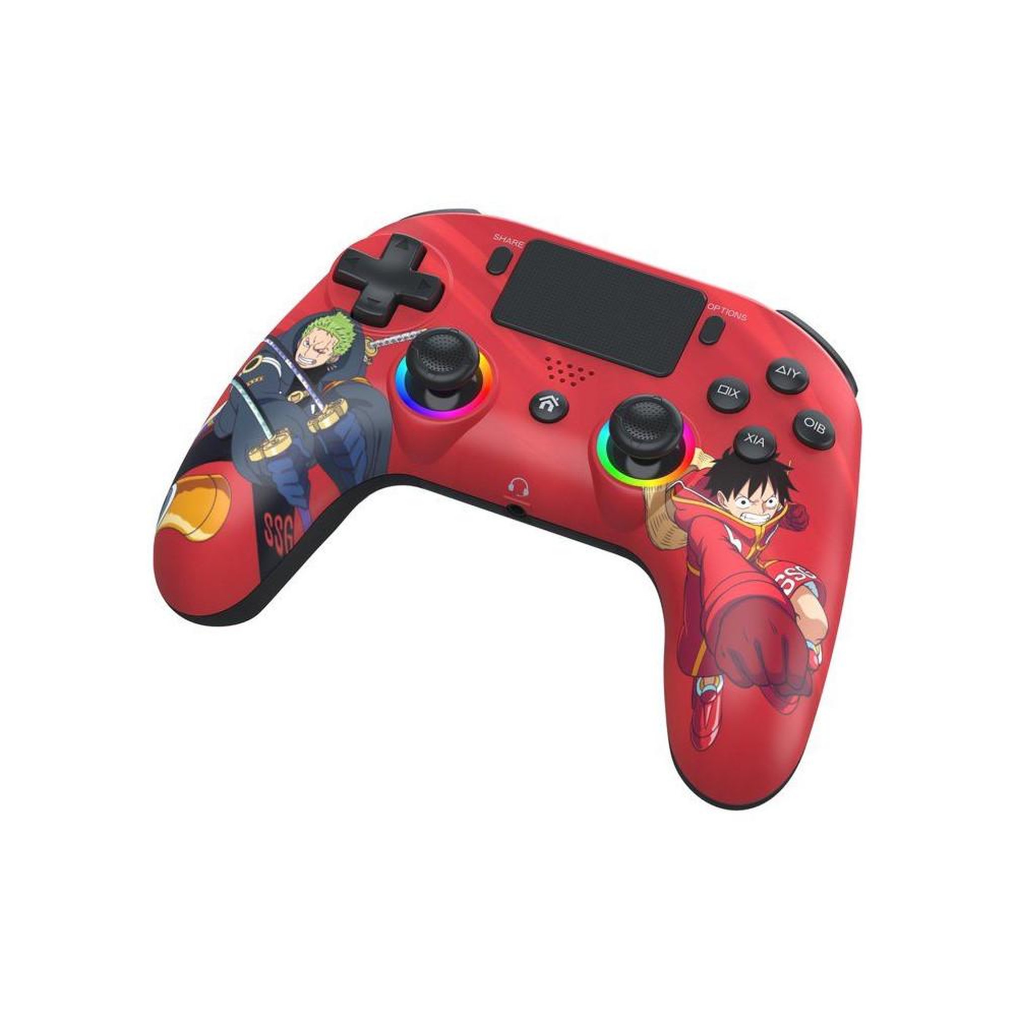Voir la diapositive 3 : Subsonic Manette sans fil bluetooth ps4 et pc one piece luffy vs zoro noire, led rgb programmable, 2 pagaies arrière m1/m2, haut-parleur et jack 3,5 mm