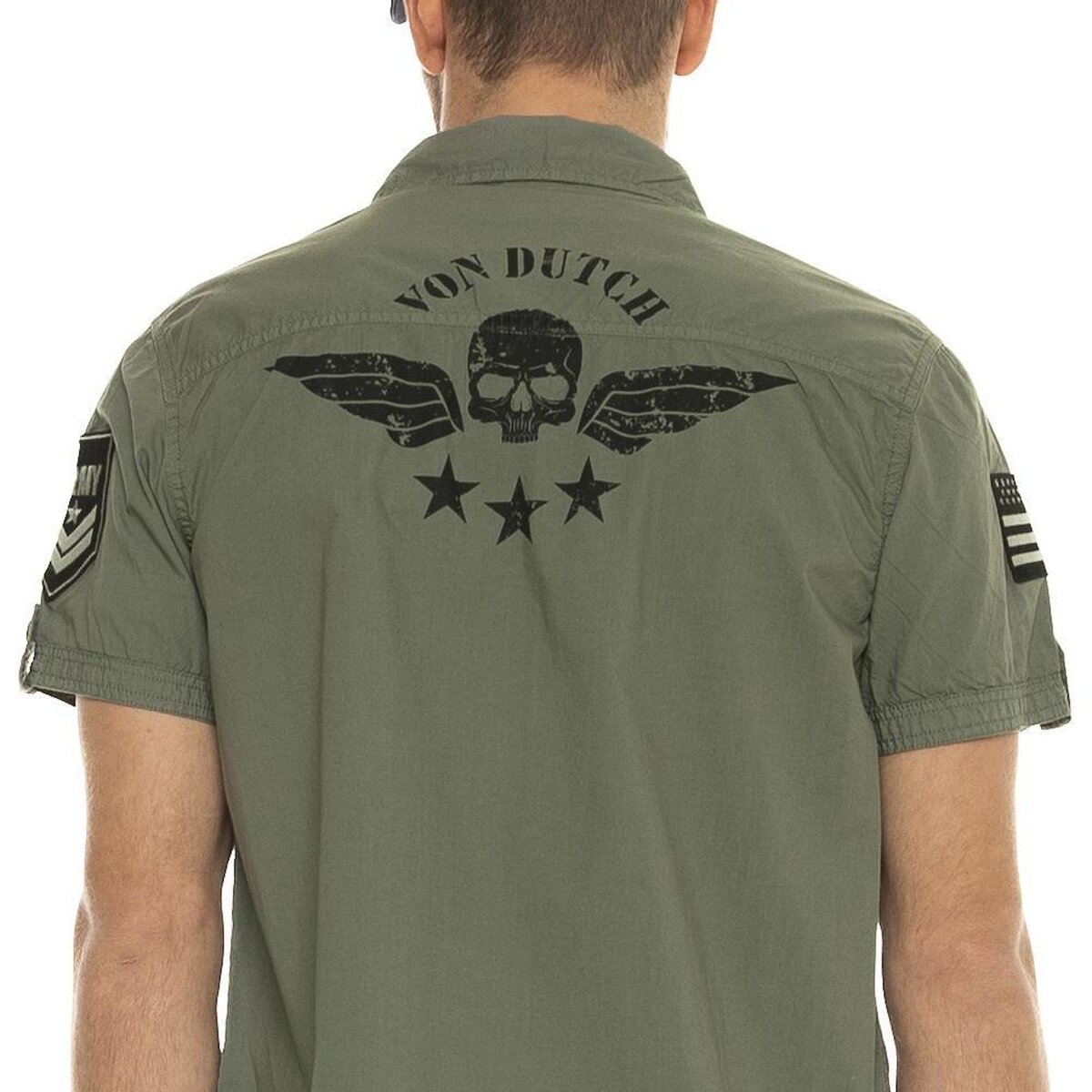 VON DUTCH Chemise Kaki Homme Von Dutch Popline