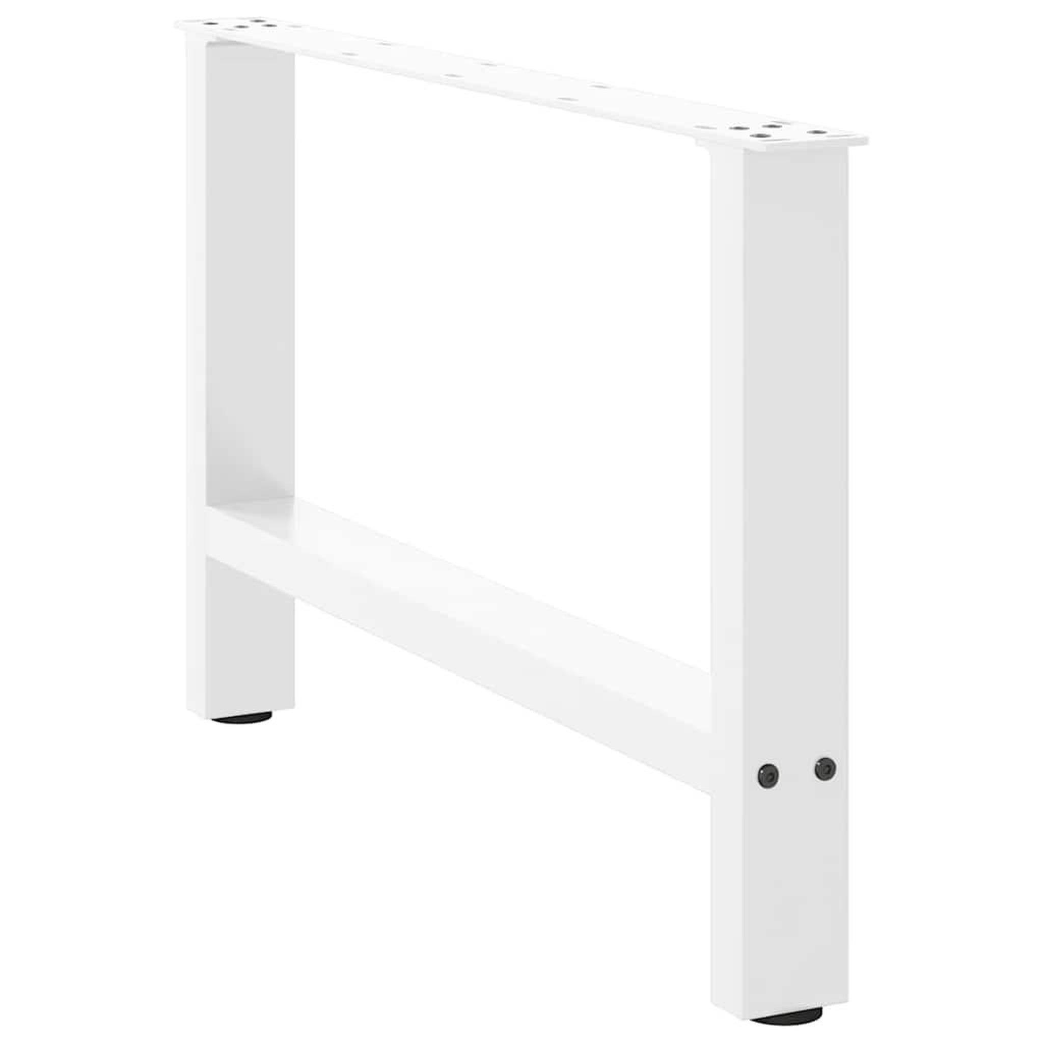 Voir la diapositive 4 : VIDAXL Pieds de table basse blanc 2 pcs 70x(42-43) cm acier