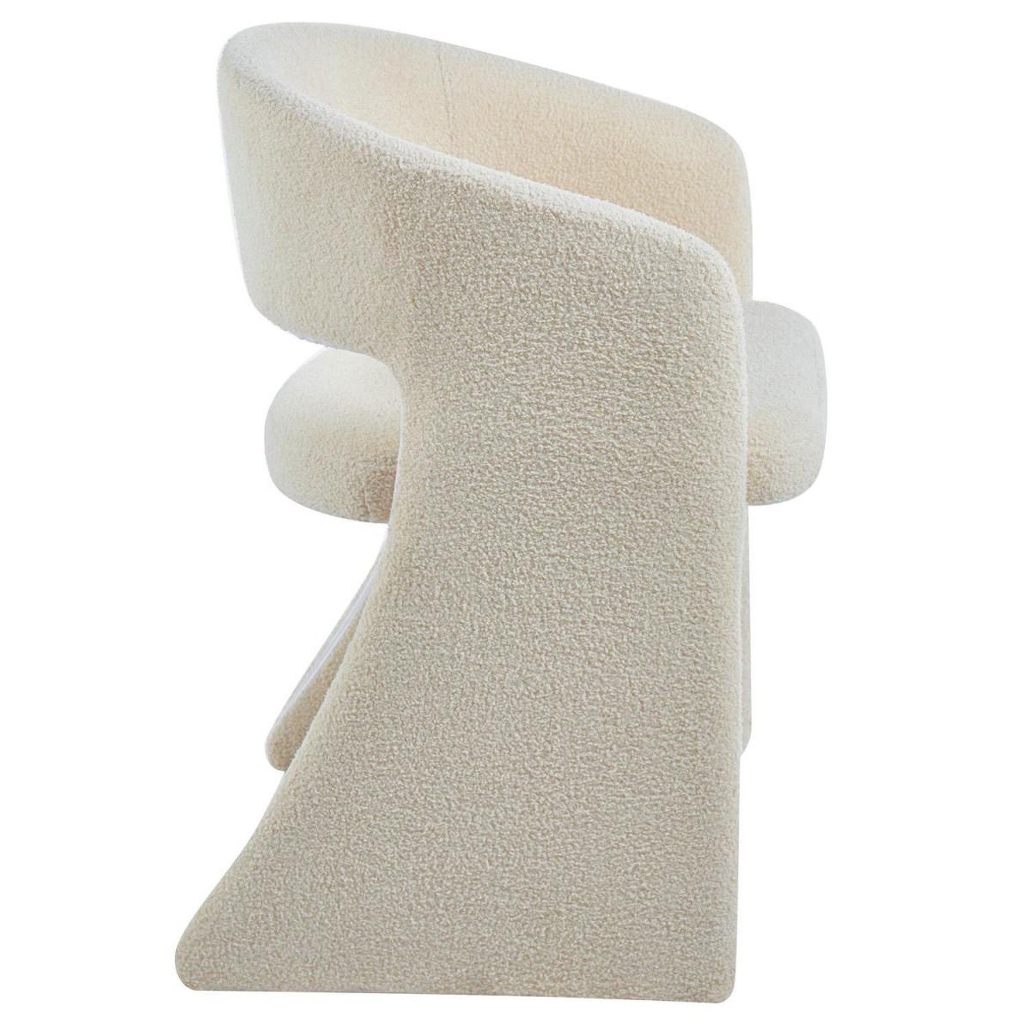 Voir la diapositive 5 : Paris Prix Lot de 2 chaises tissu bouclette  ezra  81cm crème