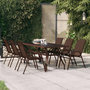 Voir la diapositive 1 : VIDAXL Table de jardin Marron et noir 180x80x70 cm Acier et verre