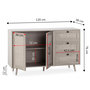 Voir la diapositive 6 : VS VENTA-STOCK Buffet Bella 3 tiroirs et 2 portes en chêne, 120 cm