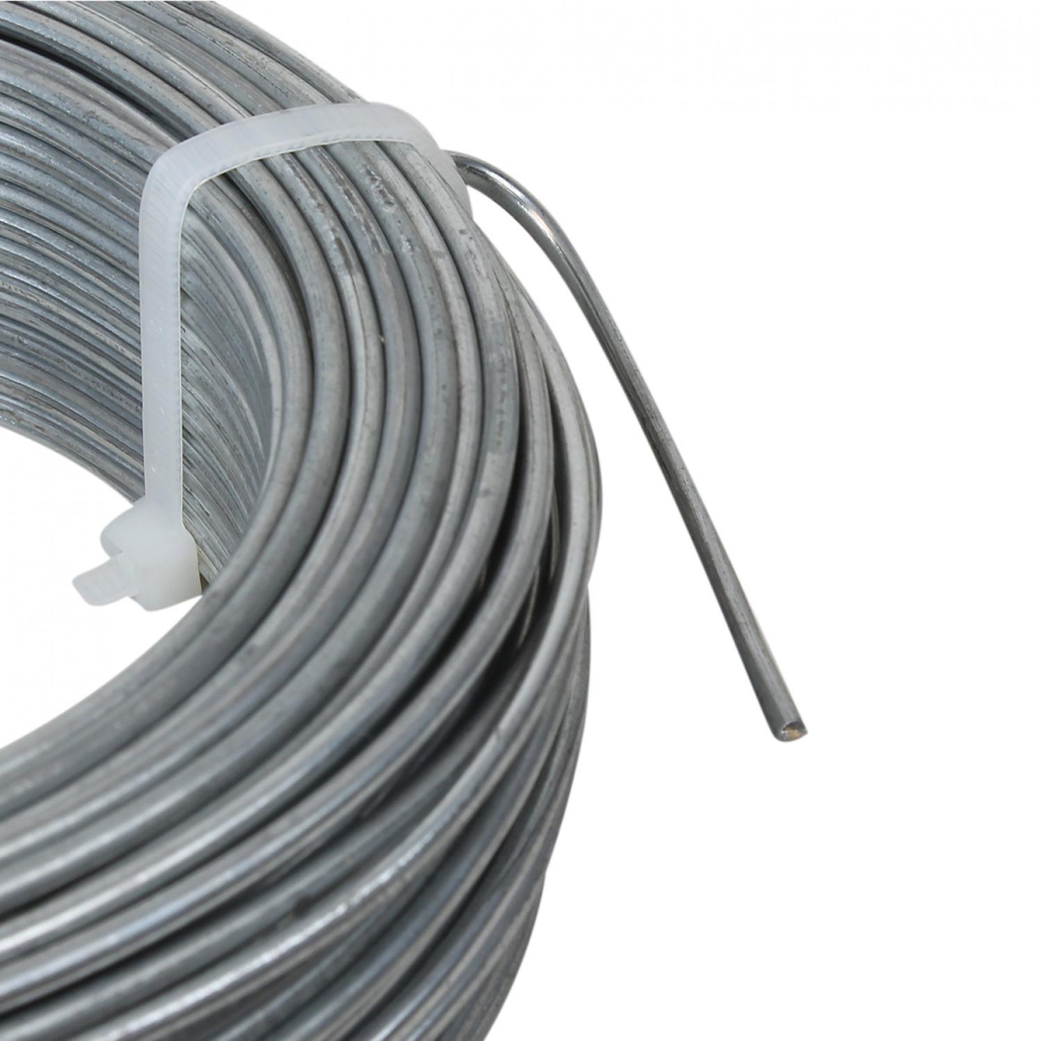 Voir la diapositive 3 : LINXOR Fil de tension en acier galvanisé pour grillage ou autre - 100 m x 2.4mm Ø - Gris