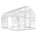 OUTSUNNY Serre tunnel jardin 12 m² - 2 portes - acier galvanisé - bâche transparente