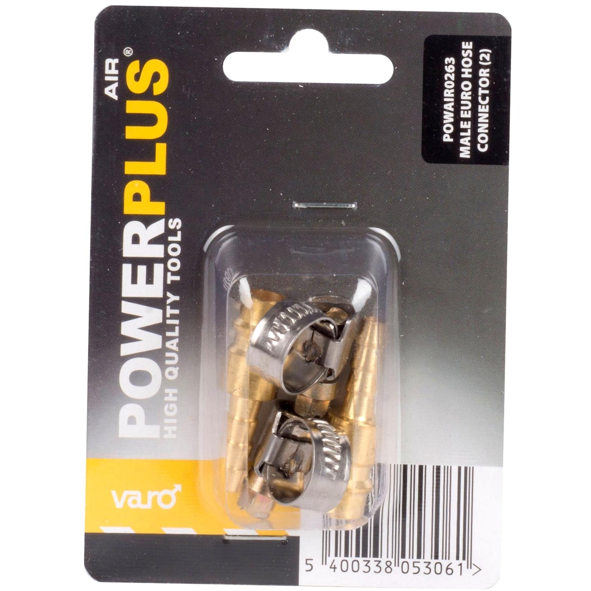 Voir la diapositive 2 : POWERPLUS Raccord pneumatique mâle auto-tétine  lot de 2