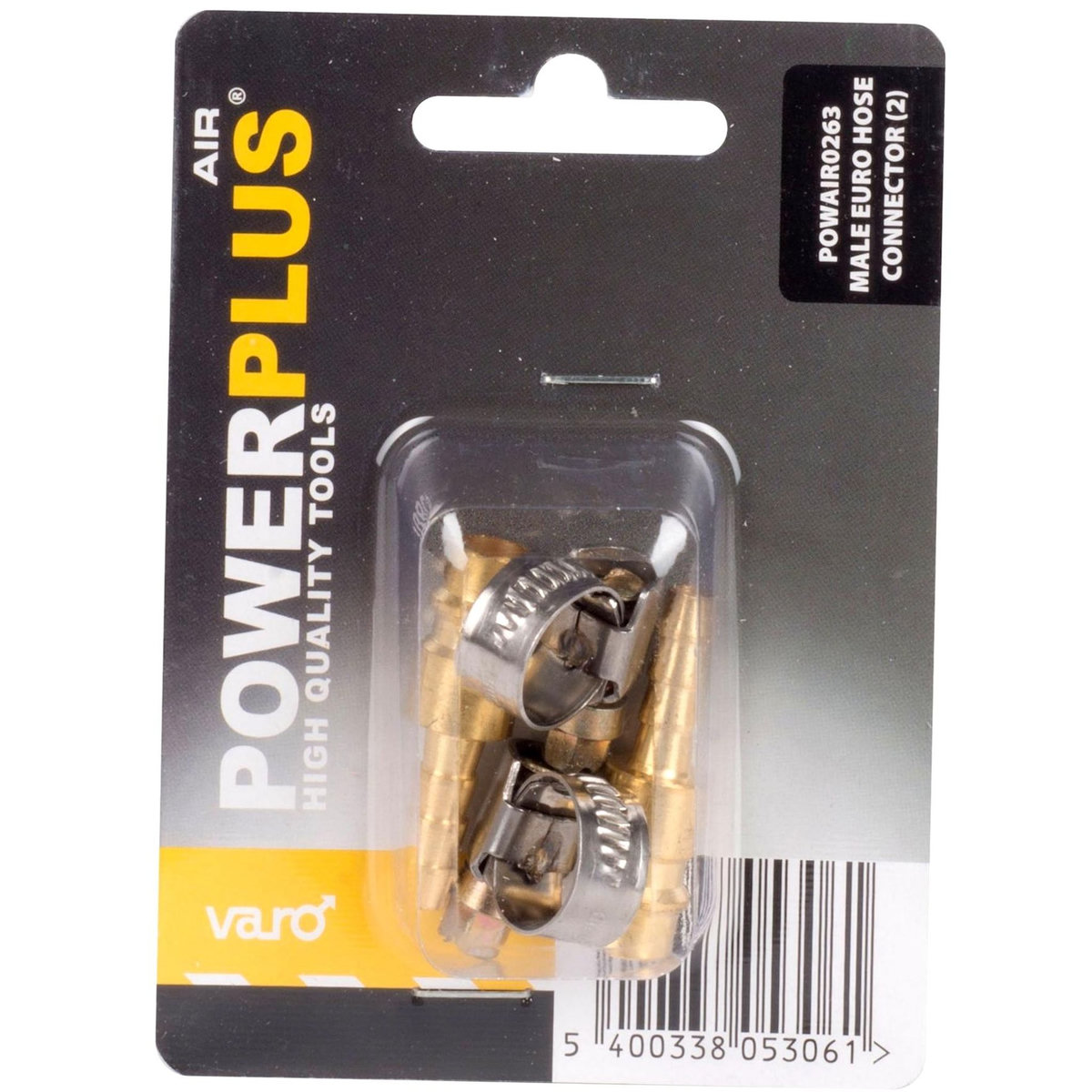 POWERPLUS Raccord pneumatique mâle auto-tétine  lot de 2