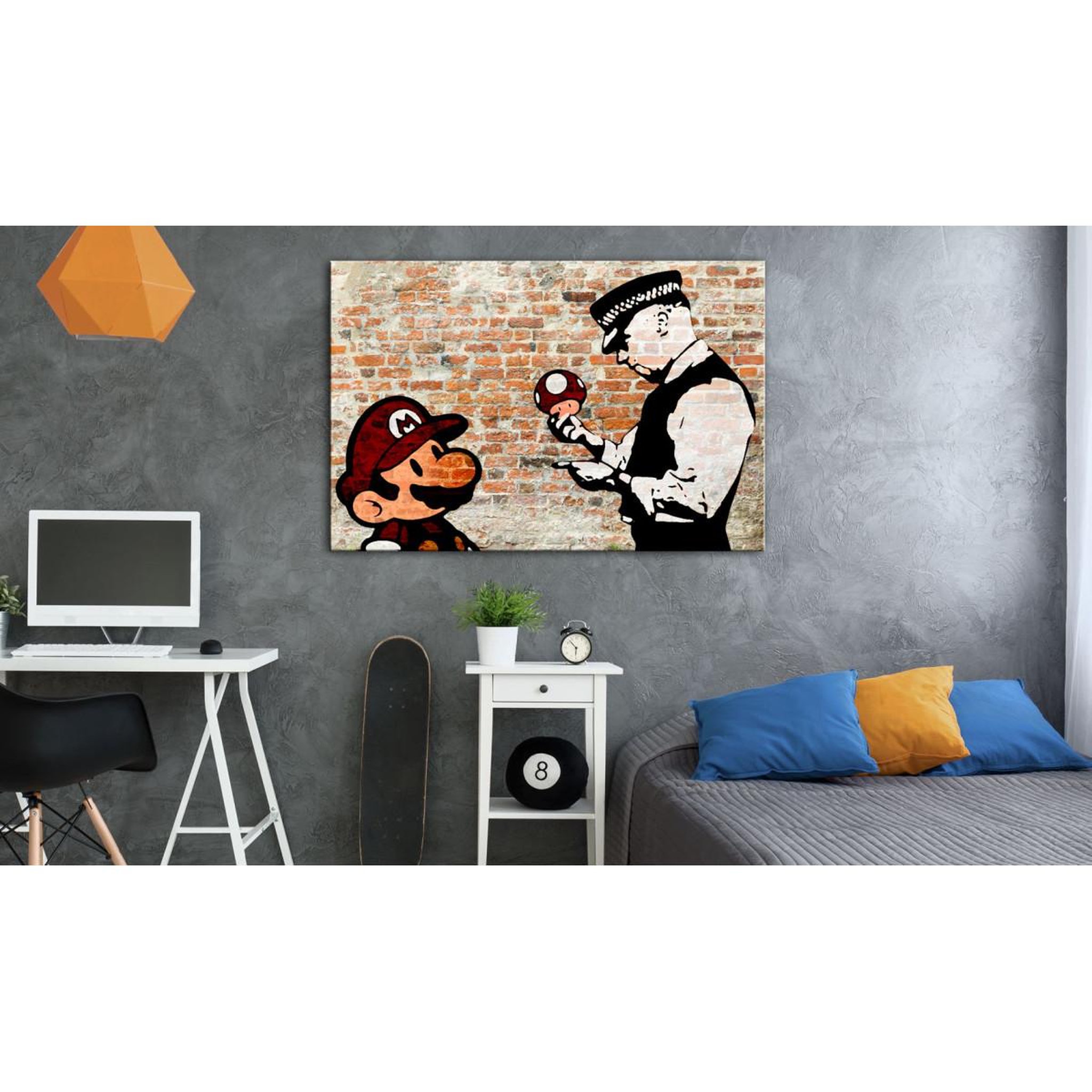 Voir la diapositive 2 : Paris Prix Tableau imprimé  banksy - police caution
