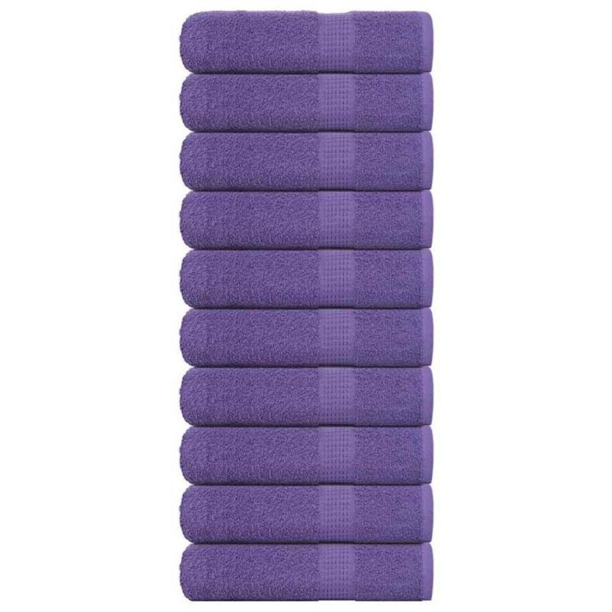 VIDAXL Essuie mains 10 pcs violet 50x100 cm 360 g m² 100% coton