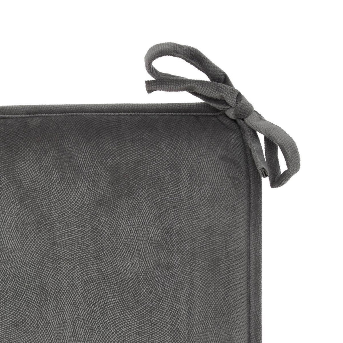 ATMOSPHERA Galette de Chaise Uni  Lilou  38x38cm Gris Foncé