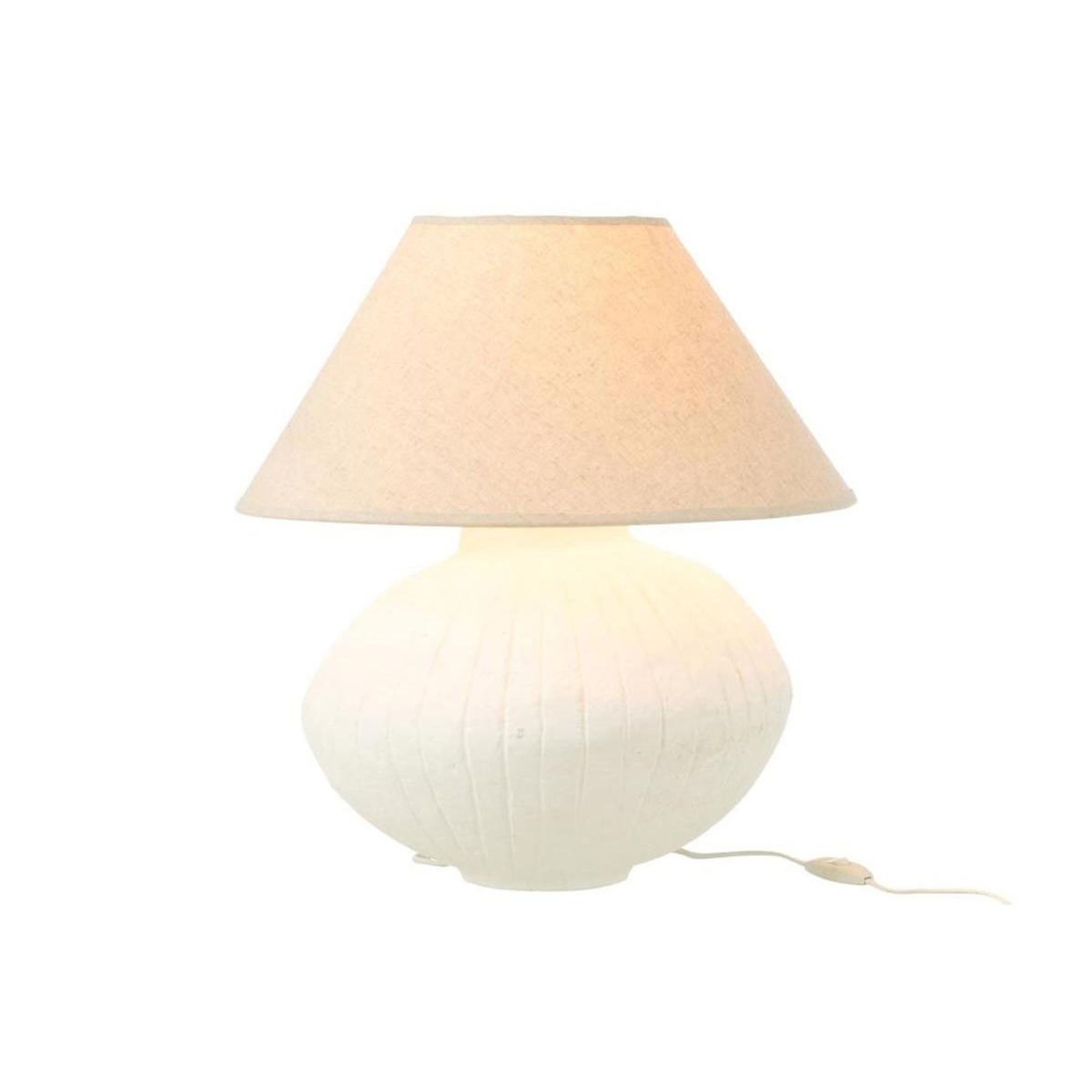 Paris Prix Lampe à Poser Papier Mâché  Bali Bliss  52cm Blanc