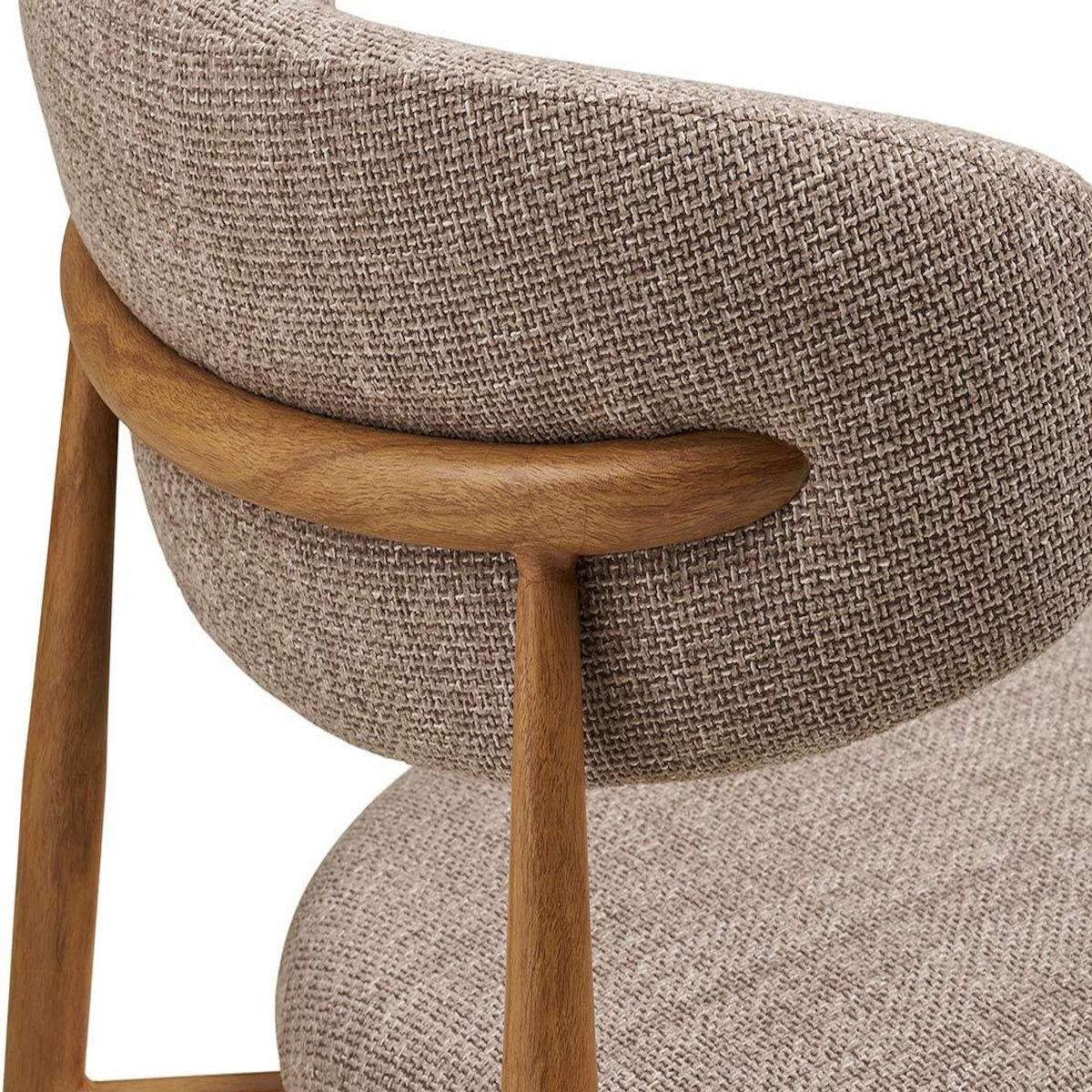 LISA DESIGN Eddie - lot de 2 chaises en tissu texturé - pieds en acier effet bois