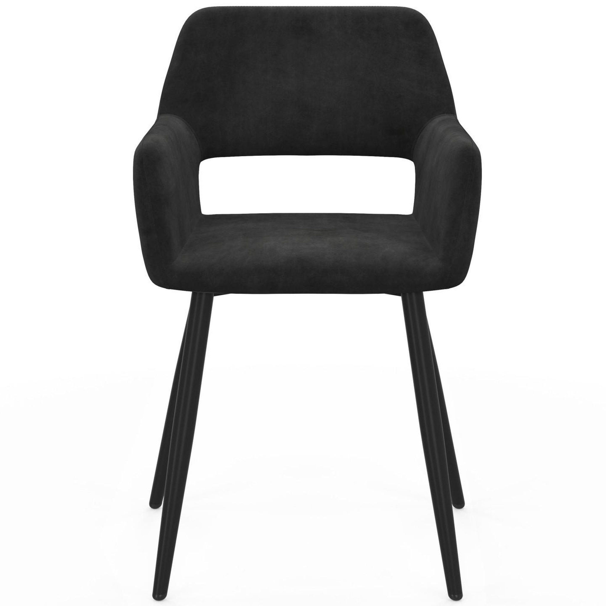 Voir la diapositive 3 : ID MARKET Lot de 4 chaises de salle à manger, fauteuils de table holy en velours noir