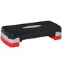 HOMCOM Stepper Fitness Aerobic hauteur reglable surface antiderapante dim. 68L x 29l x 10-15H cm plastique noir gris rouge