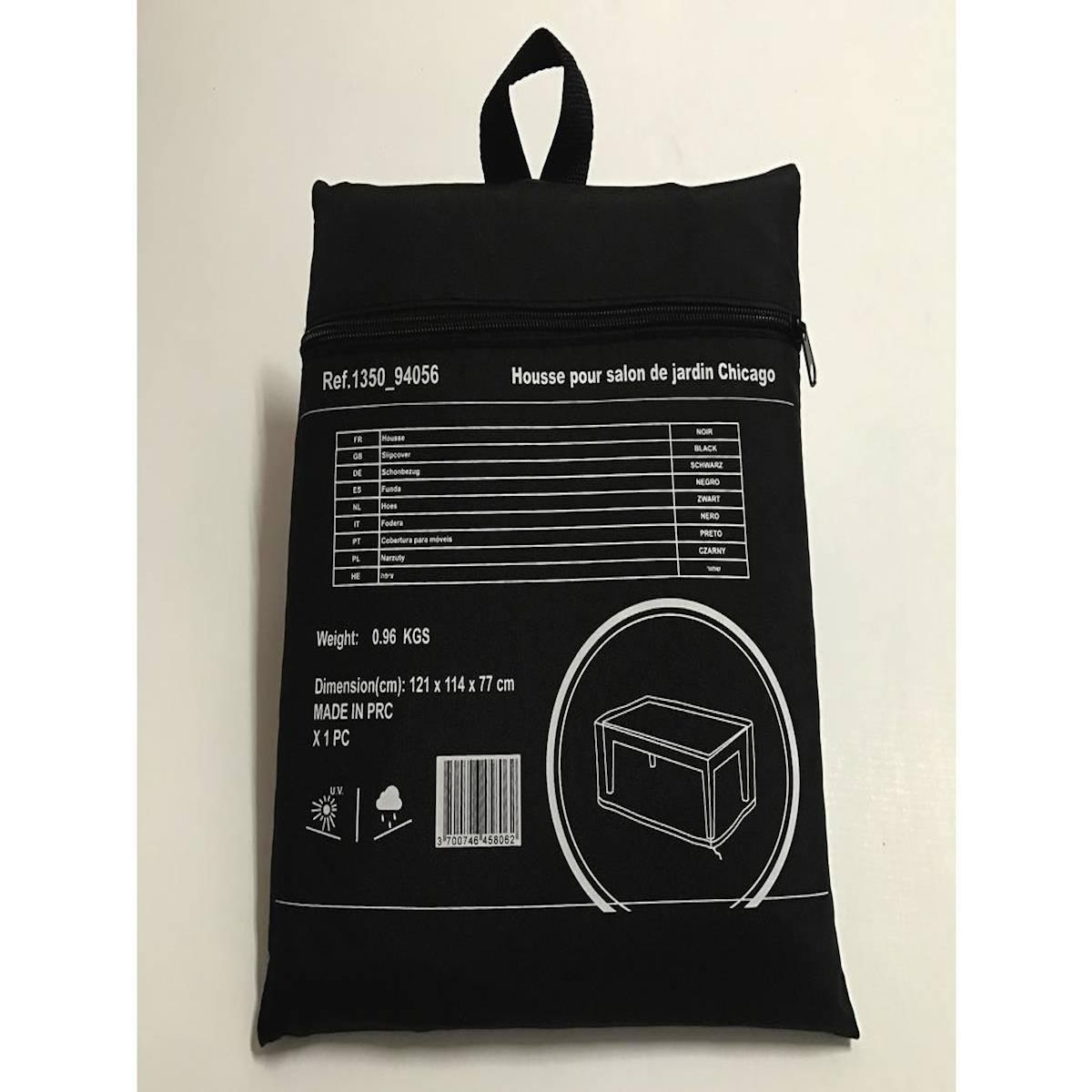 Habitat et Jardin Housse de protection pour salon de jardin - 121 x 114 x 77 cm - Noir