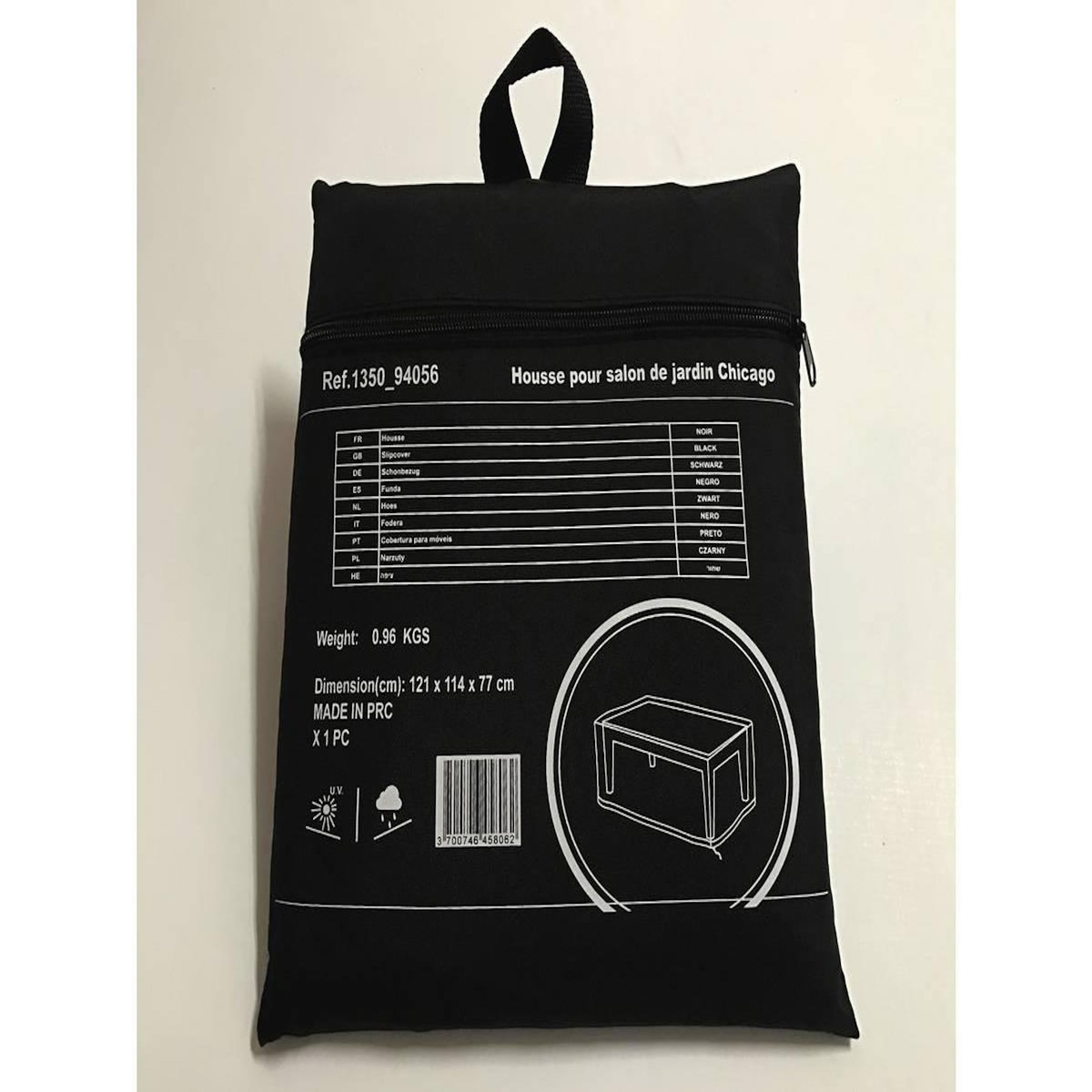 Habitat et Jardin Housse de protection pour salon de jardin - 121 x 114 x 77 cm - Noir