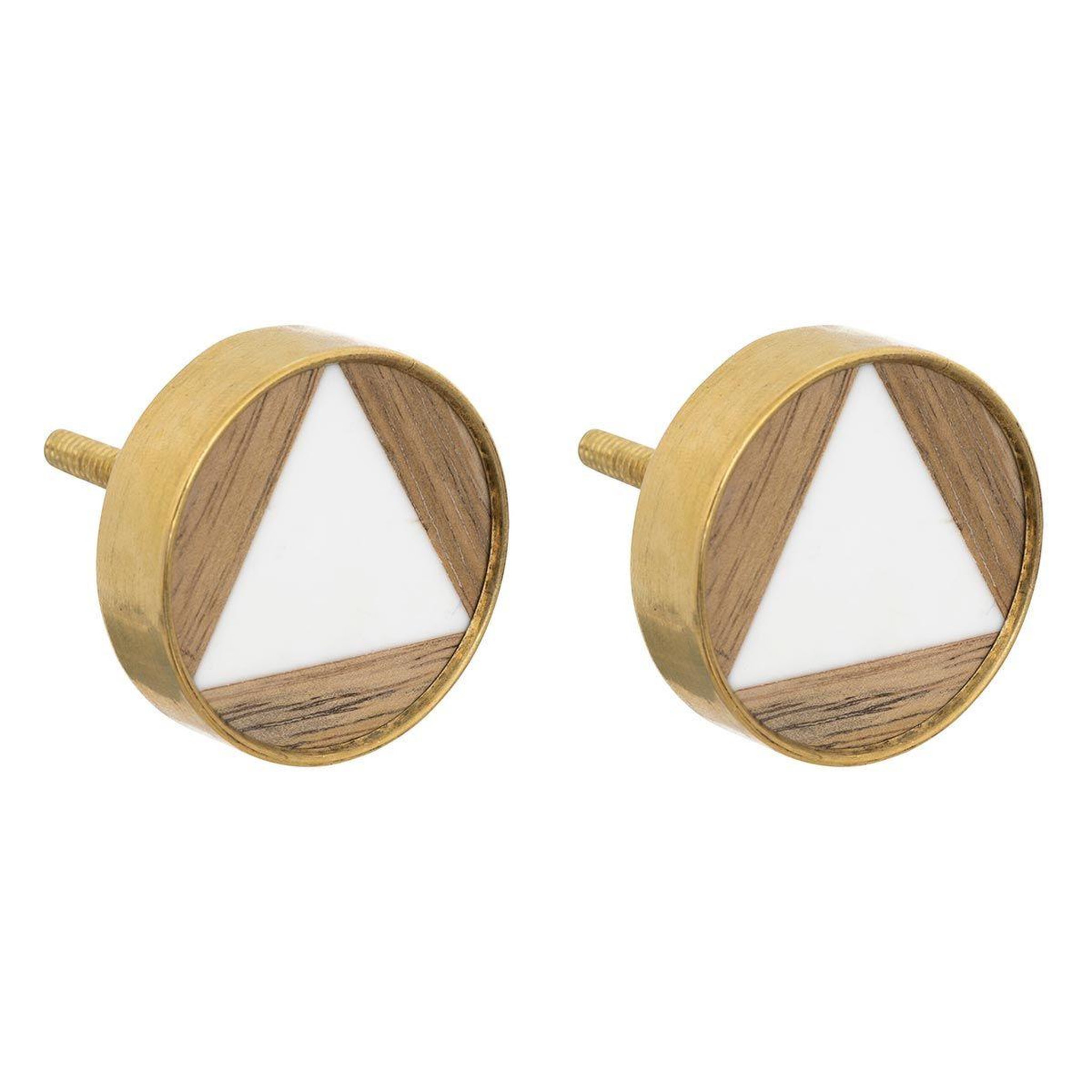 ATMOSPHERA Lot de 2 boutons de meuble  isla  3cm marron