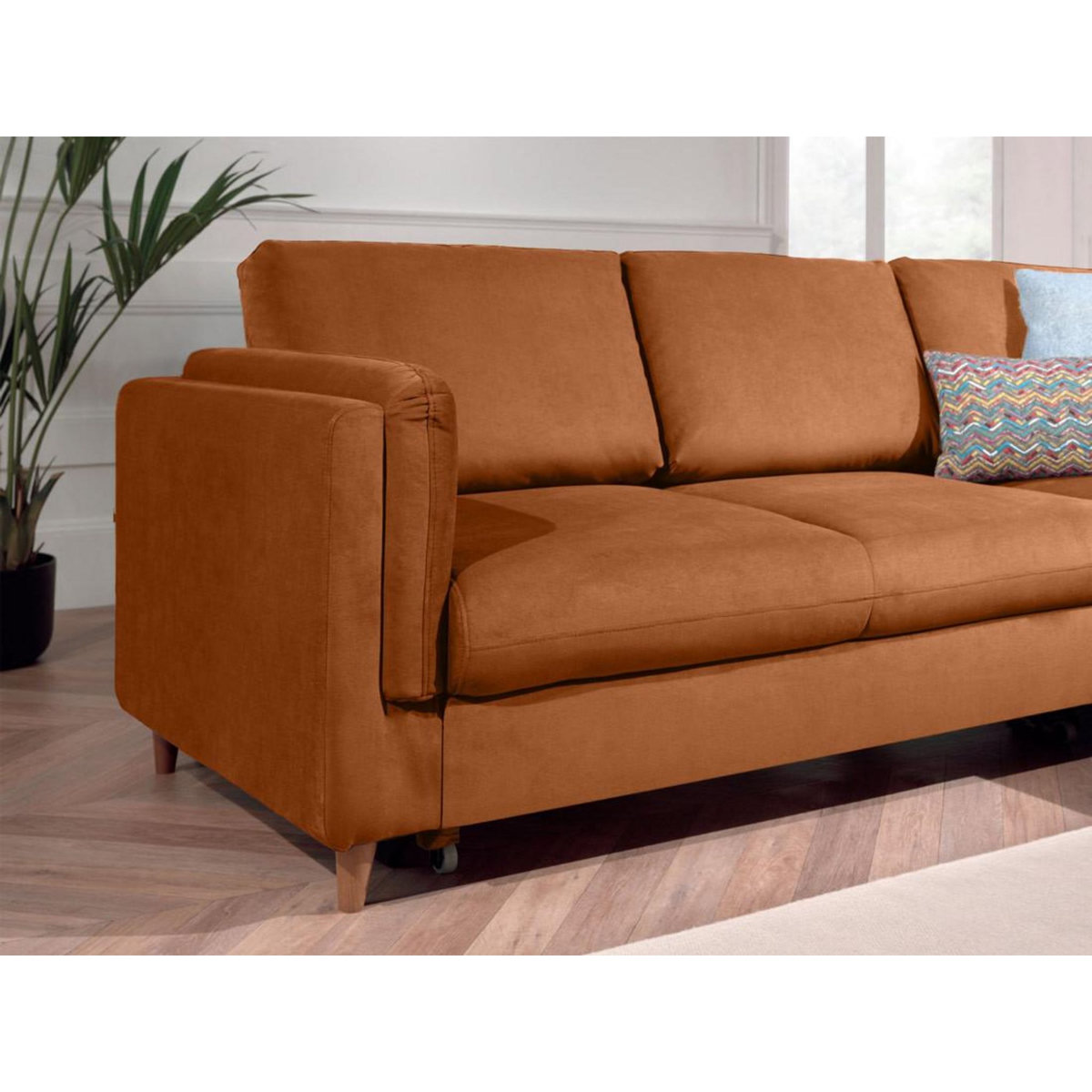 LISA DESIGN Brooke - canapé d'angle droit - convertible - 5 places - en velours