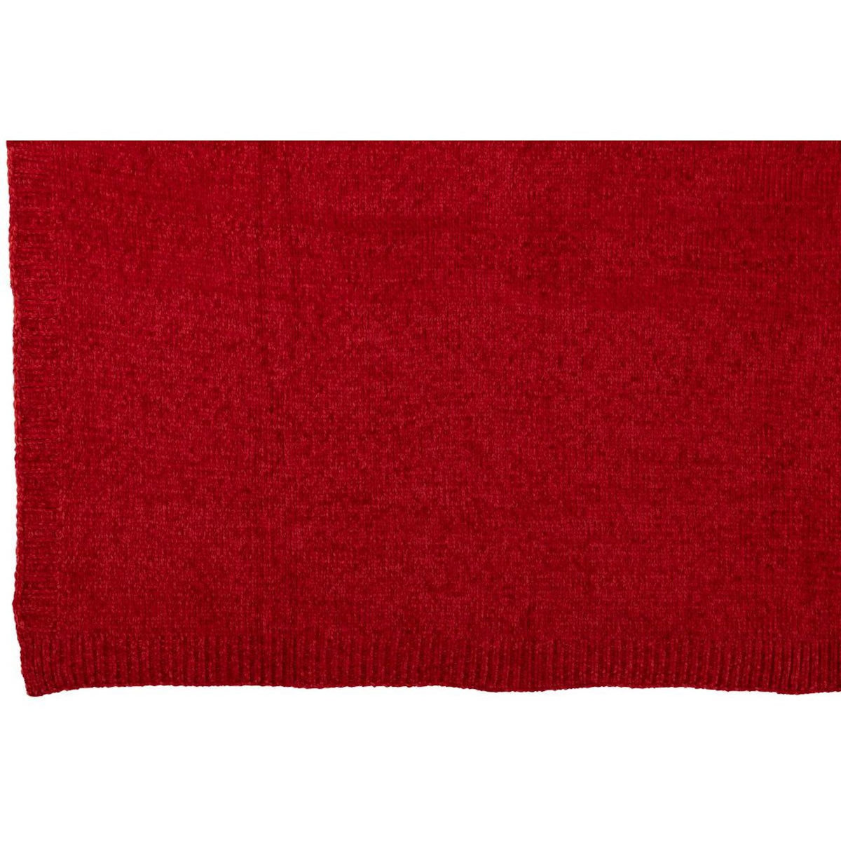 Paris Prix Plaid Uni Chenille  Bradly  130x170cm Rouge
