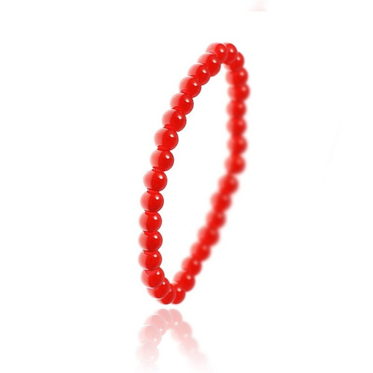 SC CRYSTAL Bracelet orné de perles en verre rouge par SC Crystal