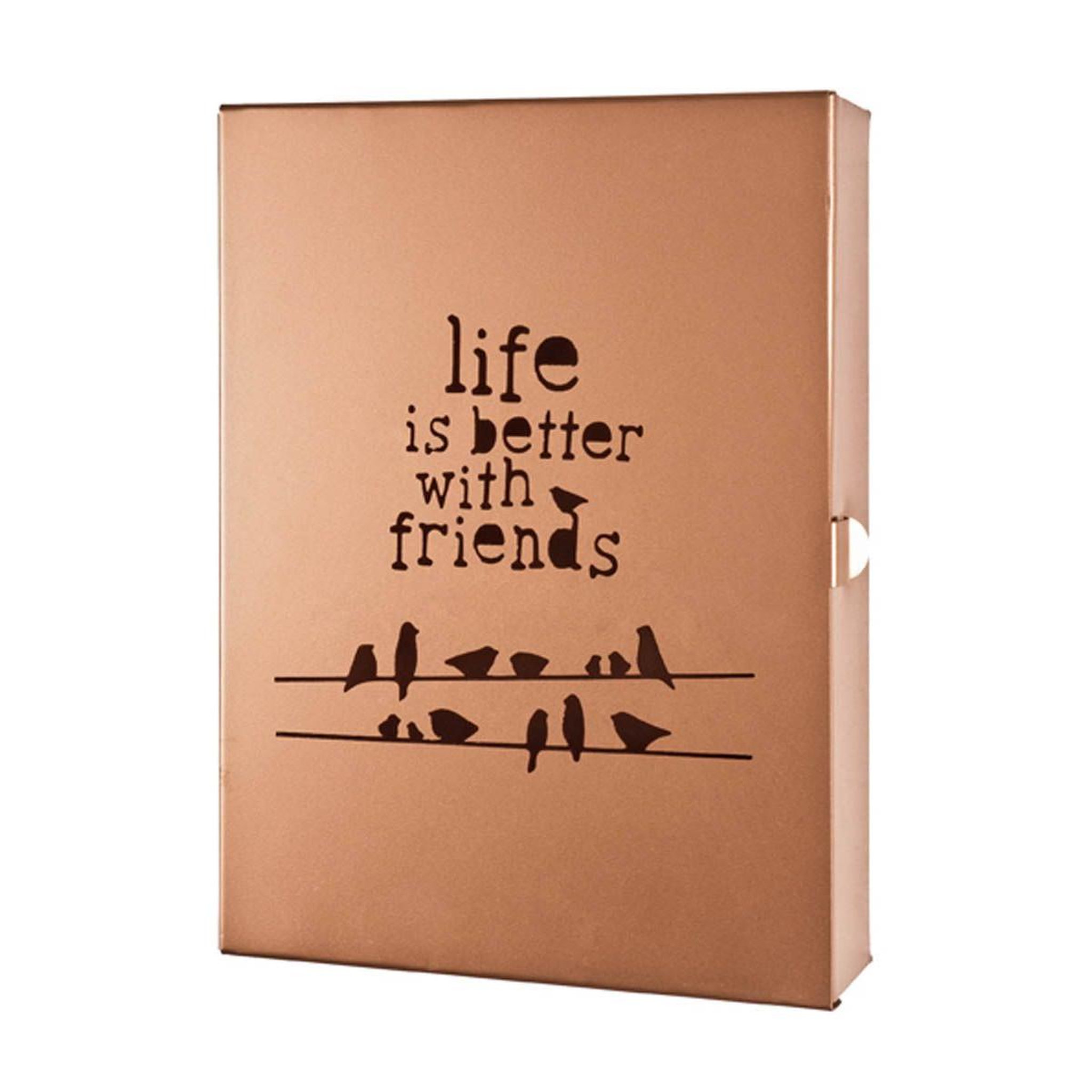 Paris Prix Boîte à clés métal  life is better  25cm cuivre