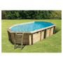Voir la diapositive 2 : UBBINK Piscine enterrée bois octogonale - 400X610x130cm - Liner Bleu -OCEA 