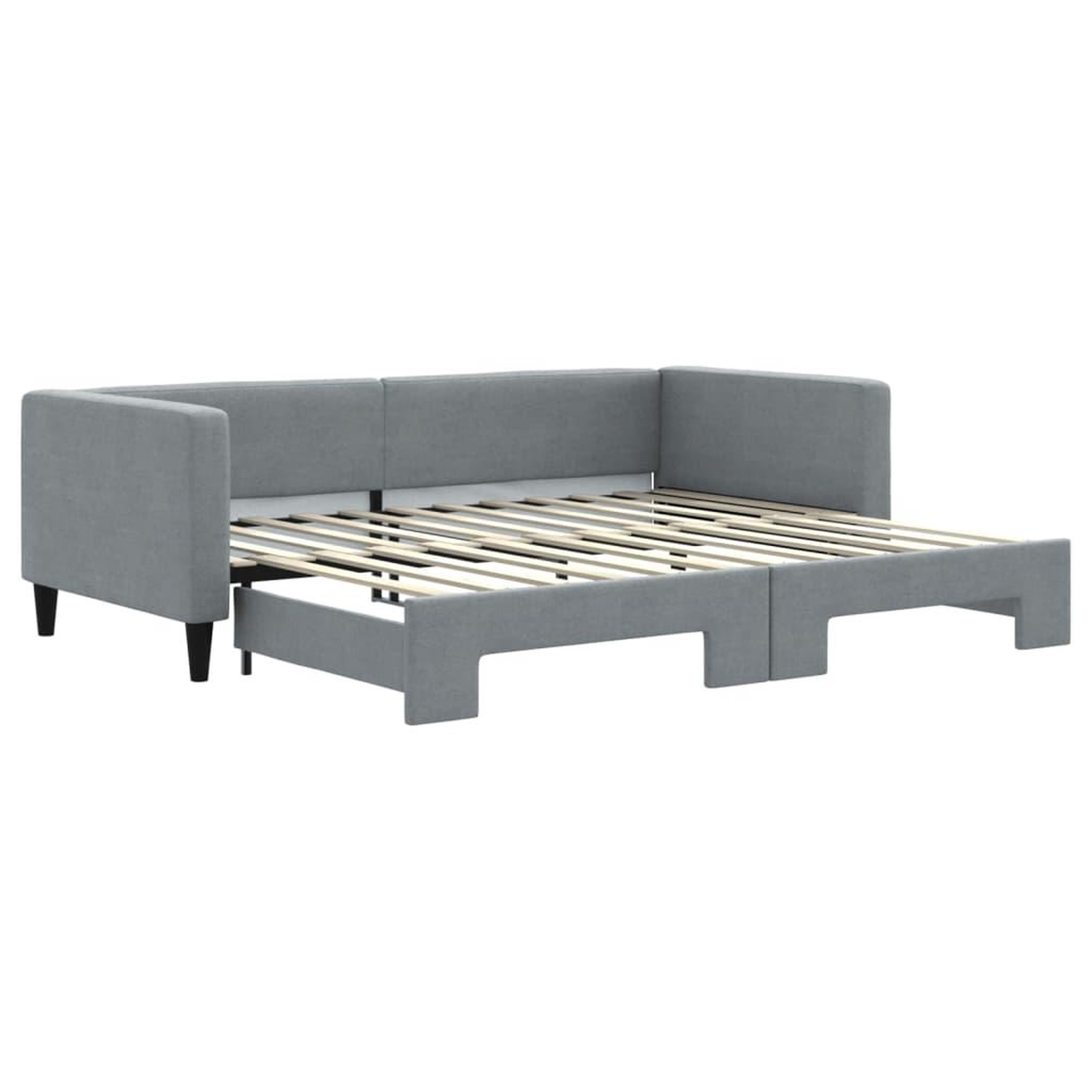 Voir la diapositive 2 : VIDAXL Lit de jour avec gigogne sans matelas gris clair 90x200 cm