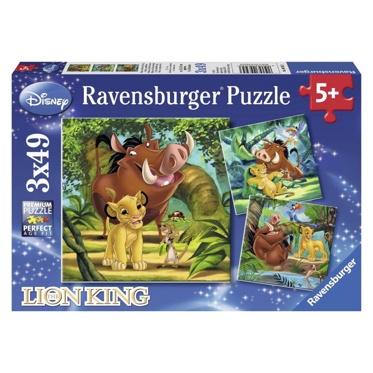 RAVENSBURGER Puzzles 3x49 pièces Petit Roi Simba