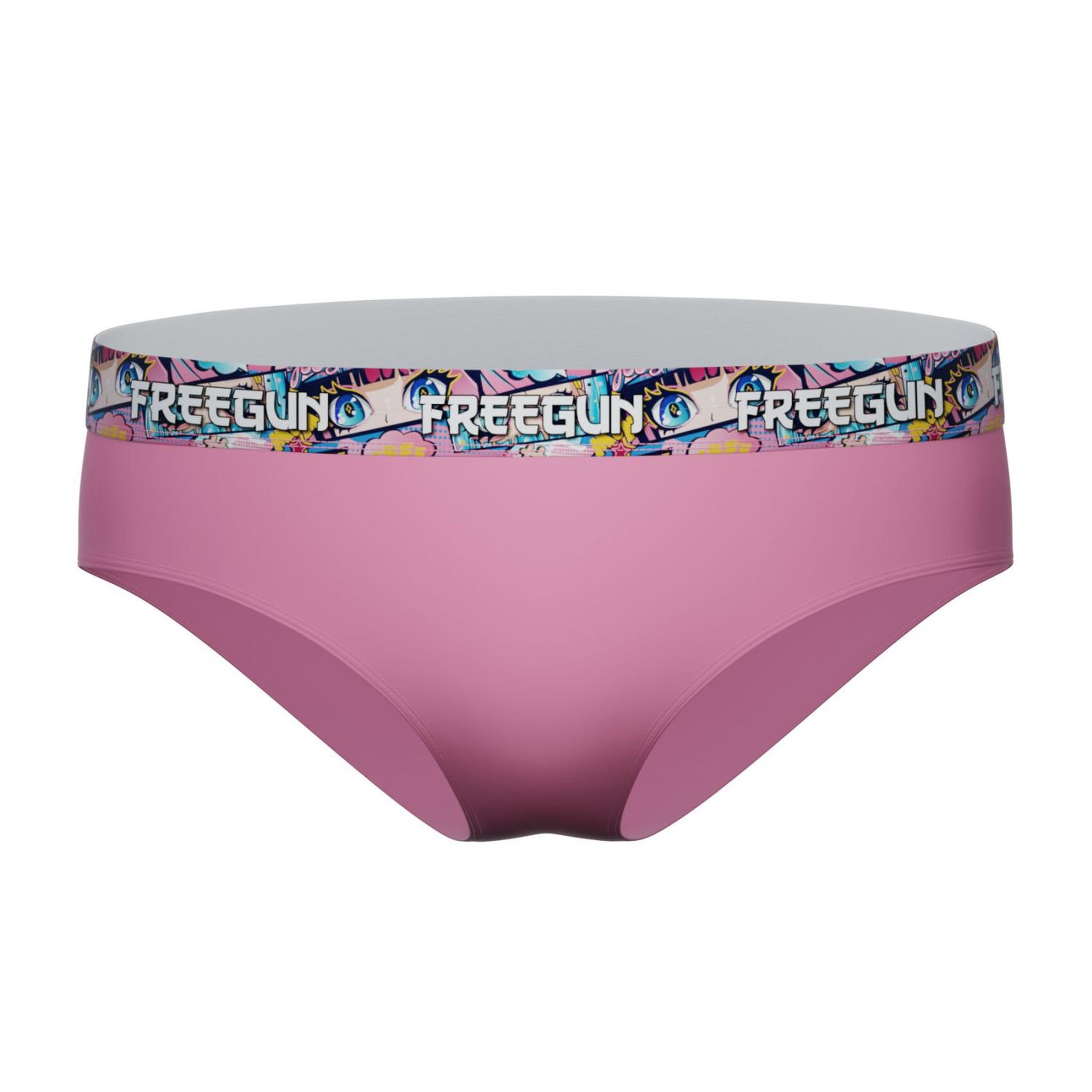 Voir la diapositive 4 : FREEGUN Lot  3 culottes fille en coton uni et ceinture imprimée