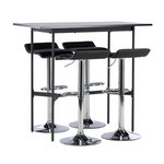 Paris Prix Ensemble Table de Bar & 4 Tabourets  Rax & Jonna  120cm Noir
