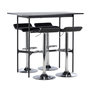 Voir la diapositive 1 : Paris Prix Ensemble Table de Bar & 4 Tabourets  Rax & Jonna  120cm Noir