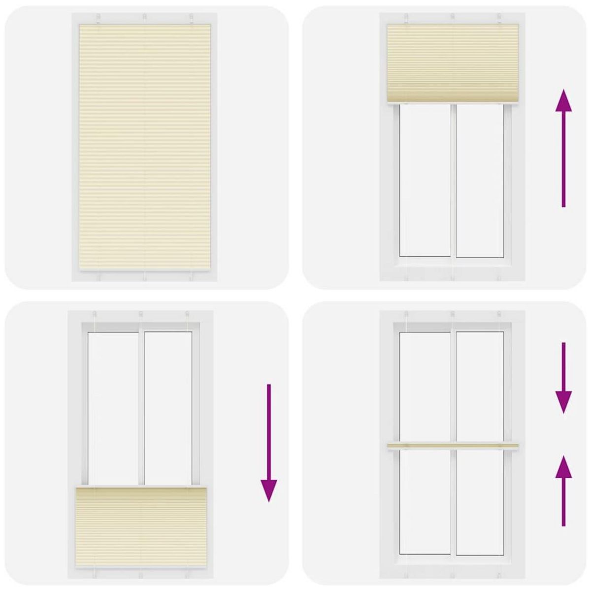 VIDAXL Store plisse creme 110x200cm largeur du tissu 109,4cm polyester