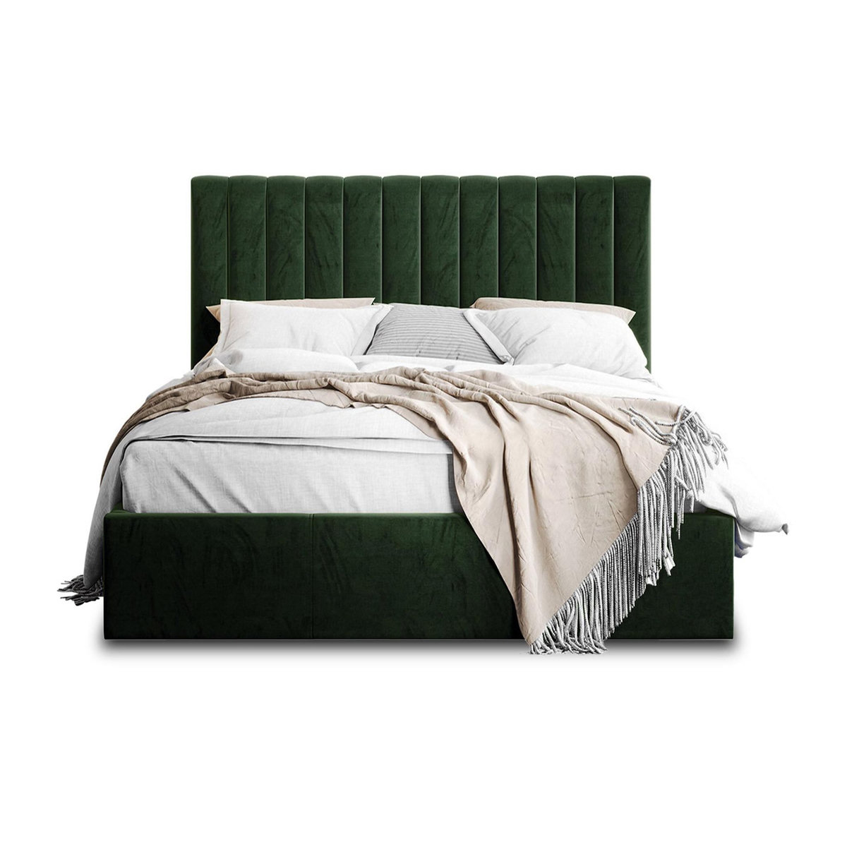 BEST MOBILIER Rosario - lit coffre - 180x200 - sommier inclus - en velours