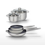 ELO Lot de 3 Poêles 24/28/32cm et 2 Faitouts 16/24cm Elo Profi Therm Platinum