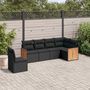 Voir la diapositive 1 : VIDAXL Salon de jardin 6 pcs avec coussins noir resine tressee