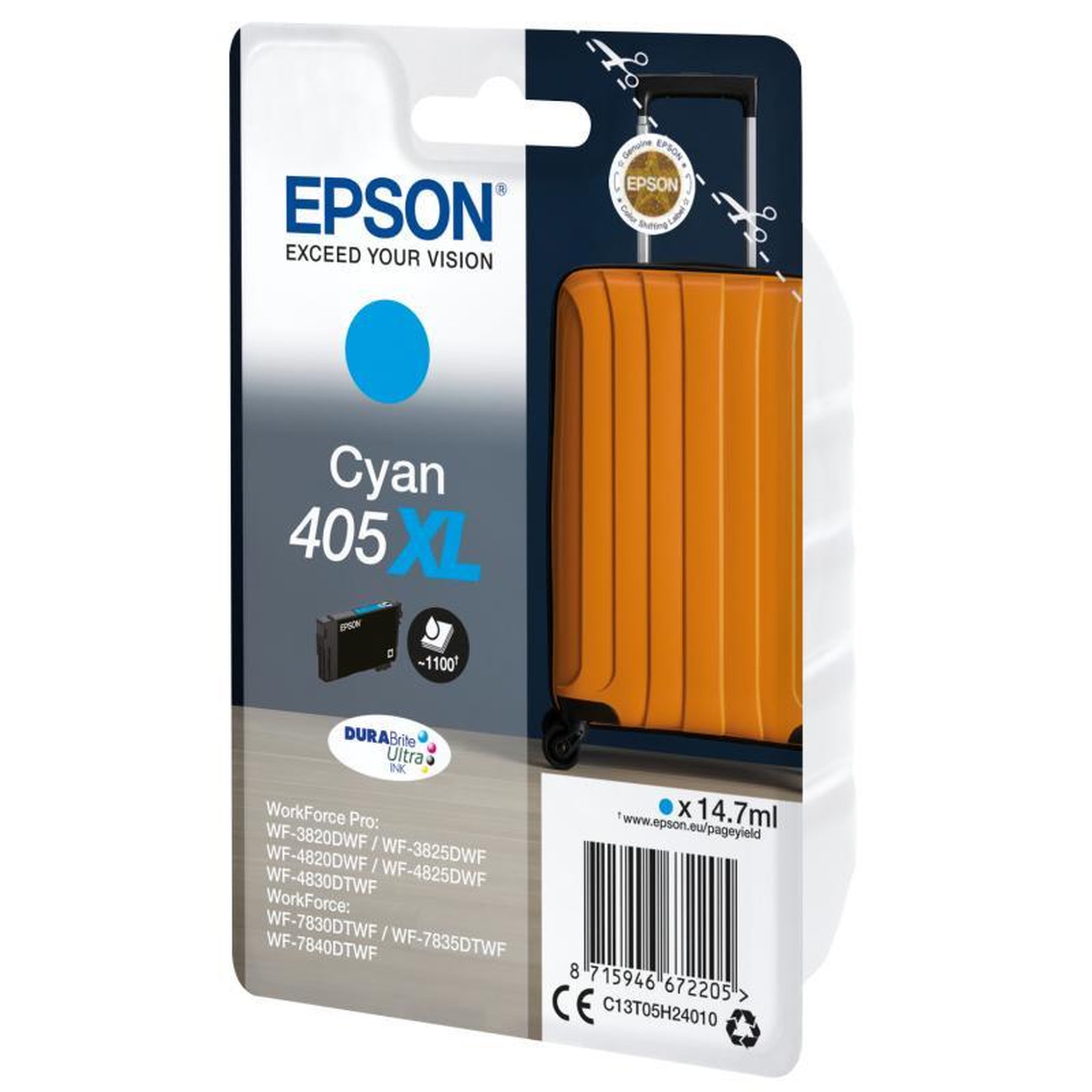 Voir la diapositive 2 : Epson Epson Ink 405XL Cyan (C13T05H24010)