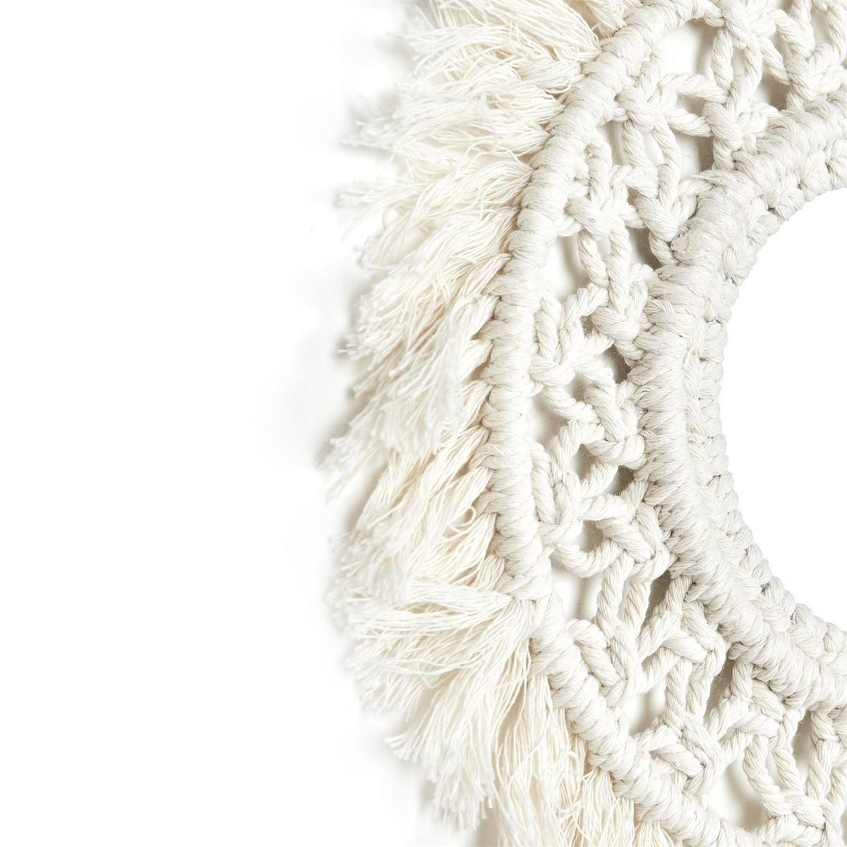 The Home Deco Factory Lot de 3 miroirs ronds bohème - Diam 28 Cm - Beige