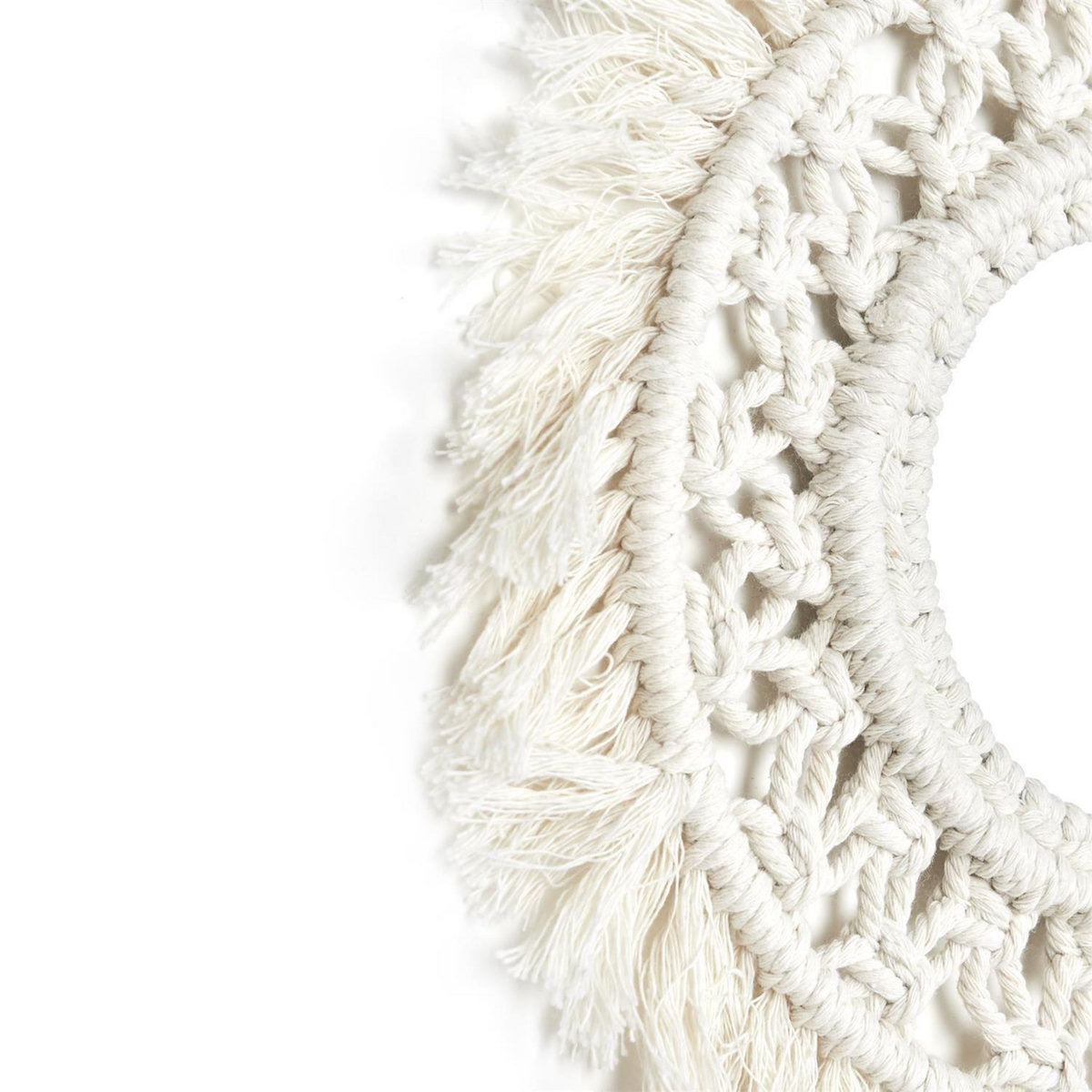 The Home Deco Factory Lot de 3 miroirs ronds bohème - Diam 28 Cm - Beige