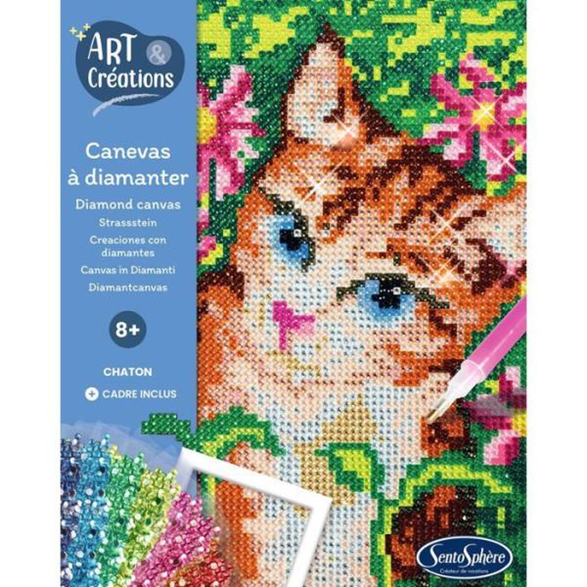 Voir la diapositive 4 : Sentosphere Canevas a Diamanter - Chaton