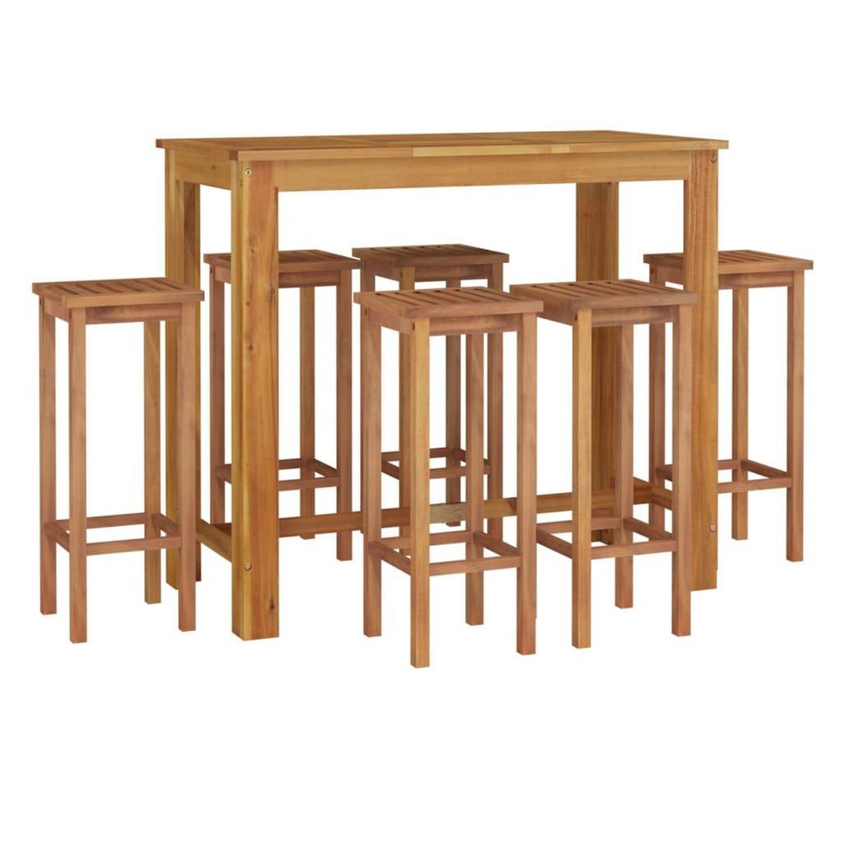 VIDAXL Ensemble de bar de jardin 7 pcs bois d'acacia solide