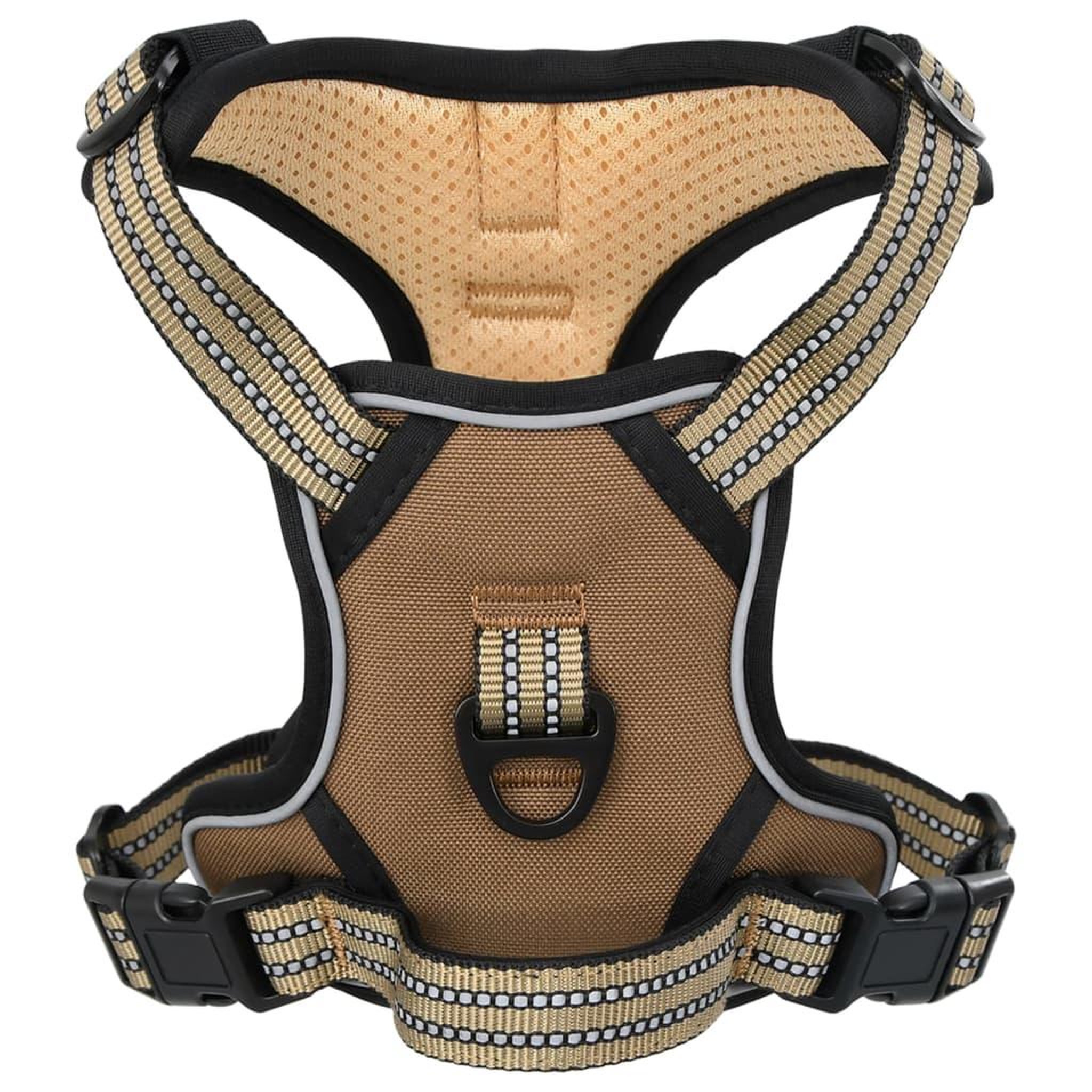 VIDAXL Harnais pour chien avec laisse et collier reglables marron L