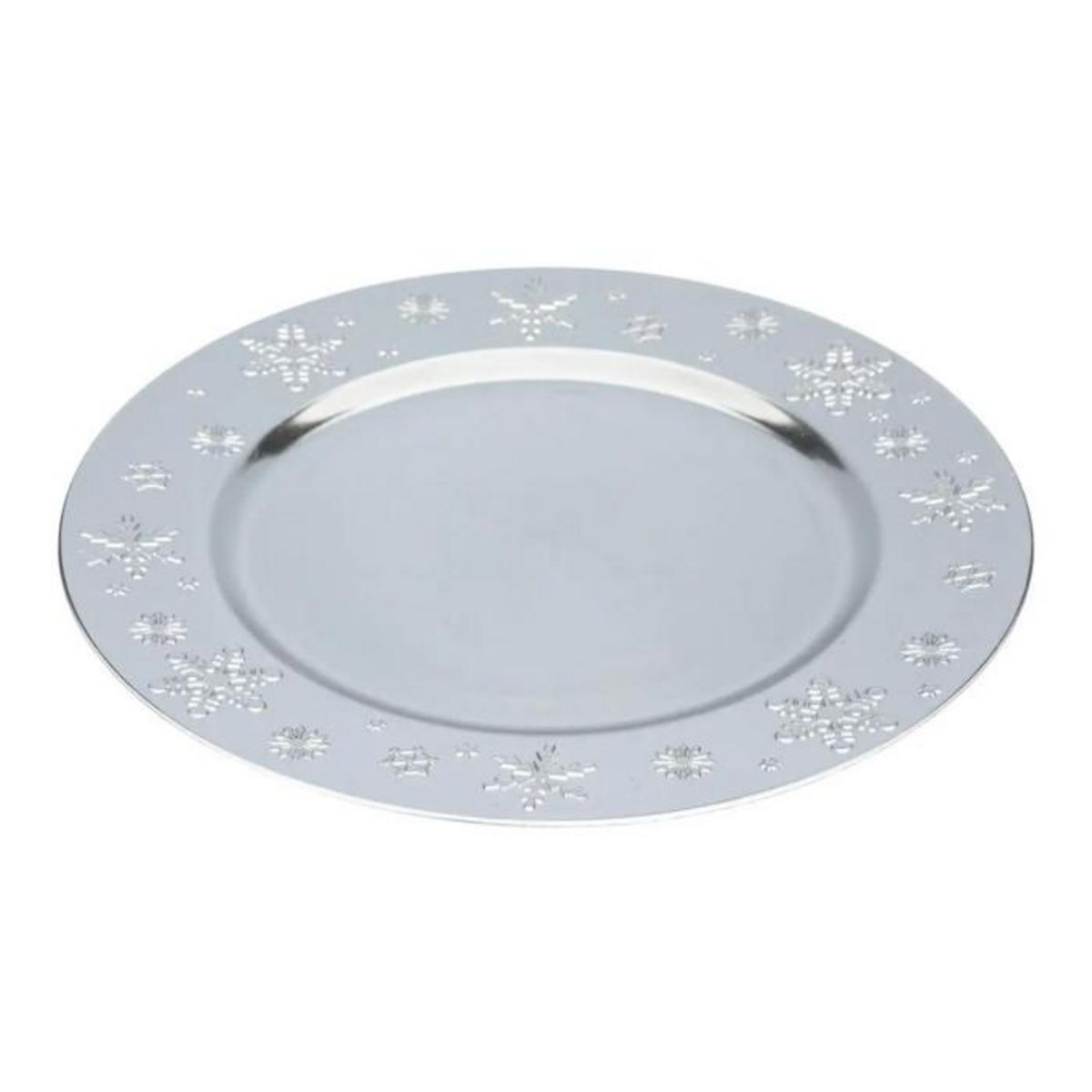 ATMOSPHERA Assiette de Présentation  Flocon  33cm Argent