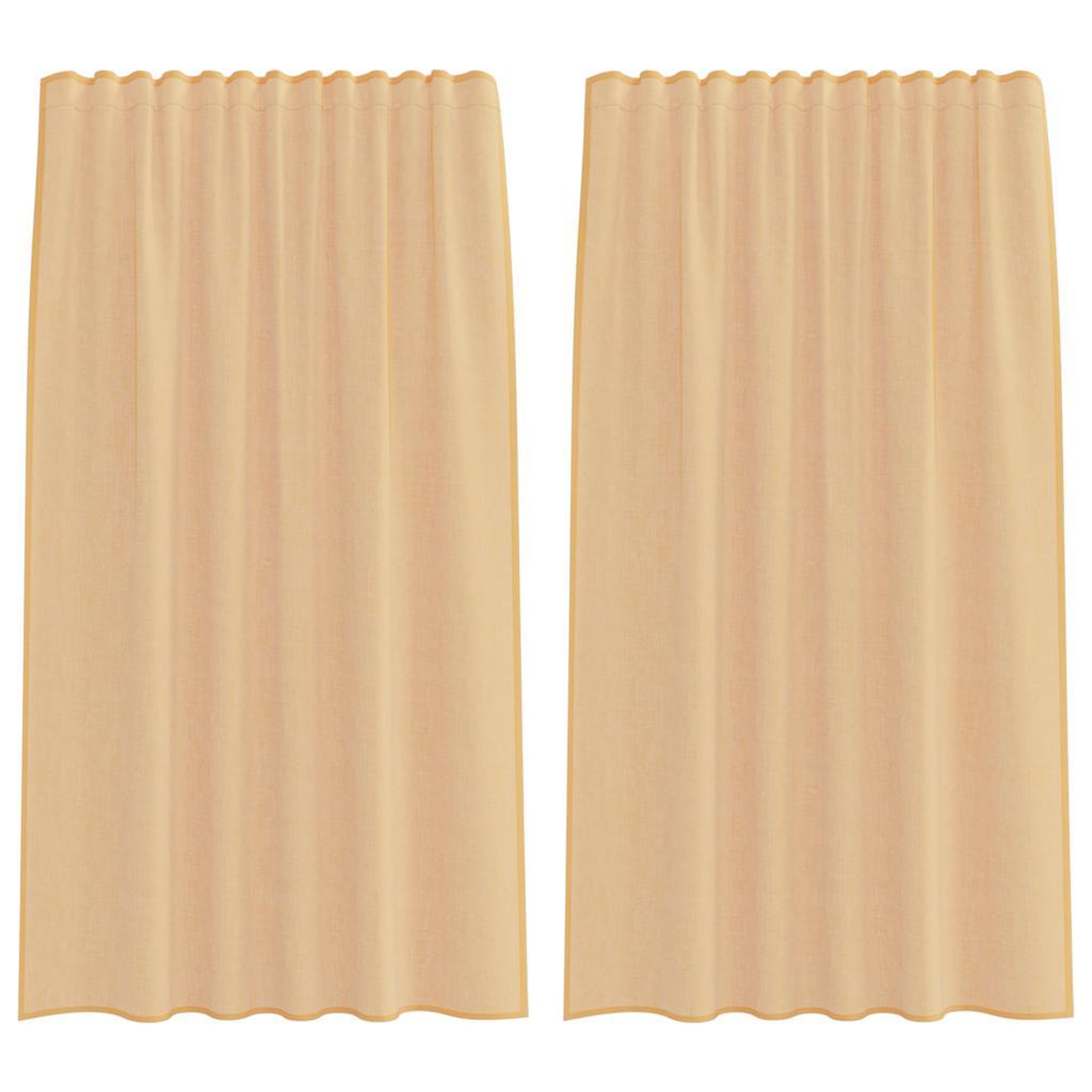 Voir la diapositive 2 : VIDAXL Rideaux en voile avec boucles 2 pcs sable 140x175 cm