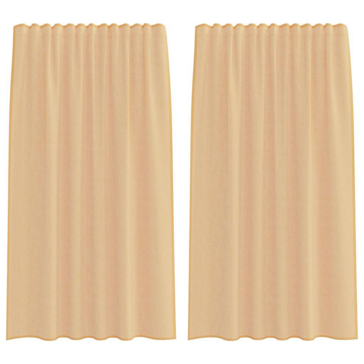 VIDAXL Rideaux en voile avec boucles 2 pcs sable 140x175 cm