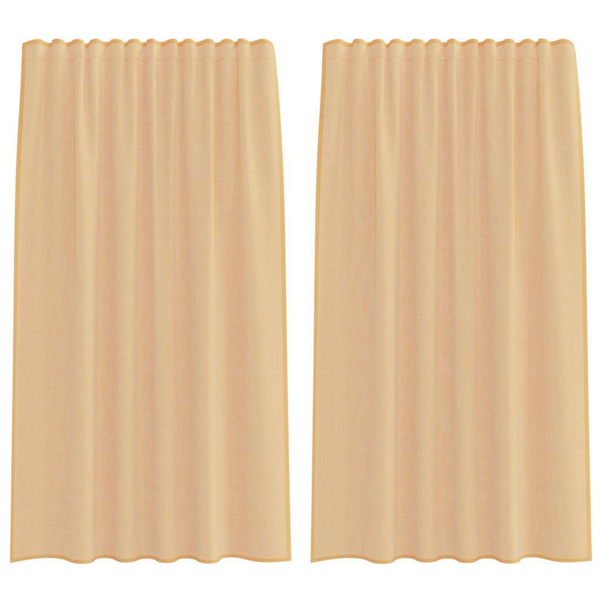 VIDAXL Rideaux en voile avec boucles 2 pcs sable 140x175 cm