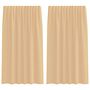 Voir la diapositive 2 : VIDAXL Rideaux en voile avec boucles 2 pcs sable 140x175 cm