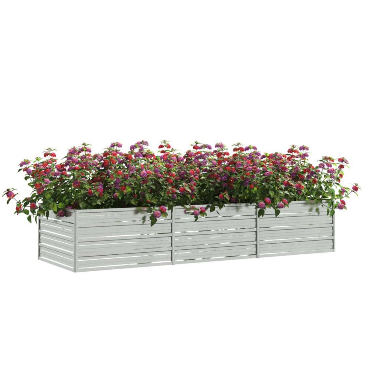 VIDAXL Lit sureleve de jardin 240x80x45 cm Acier galvanise Argente