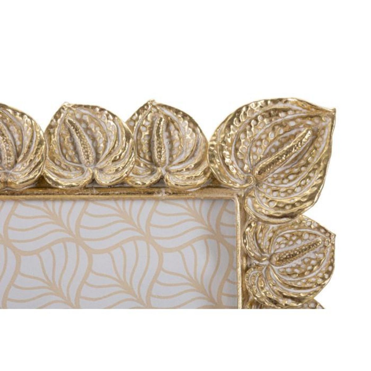 Paris Prix Cadre Photo Déco Pétales de Fleurs  Anthurium  15x20cm Or