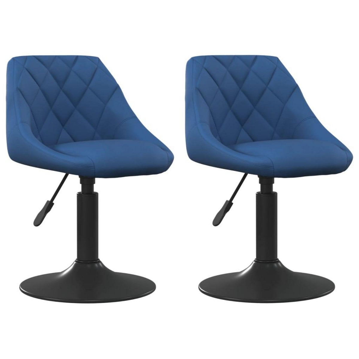 VIDAXL Chaises pivotantes a manger lot de 2 bleu velours