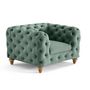 Voir la diapositive 5 : LISA DESIGN Walter - fauteuil chesterfield en velours - pieds bois